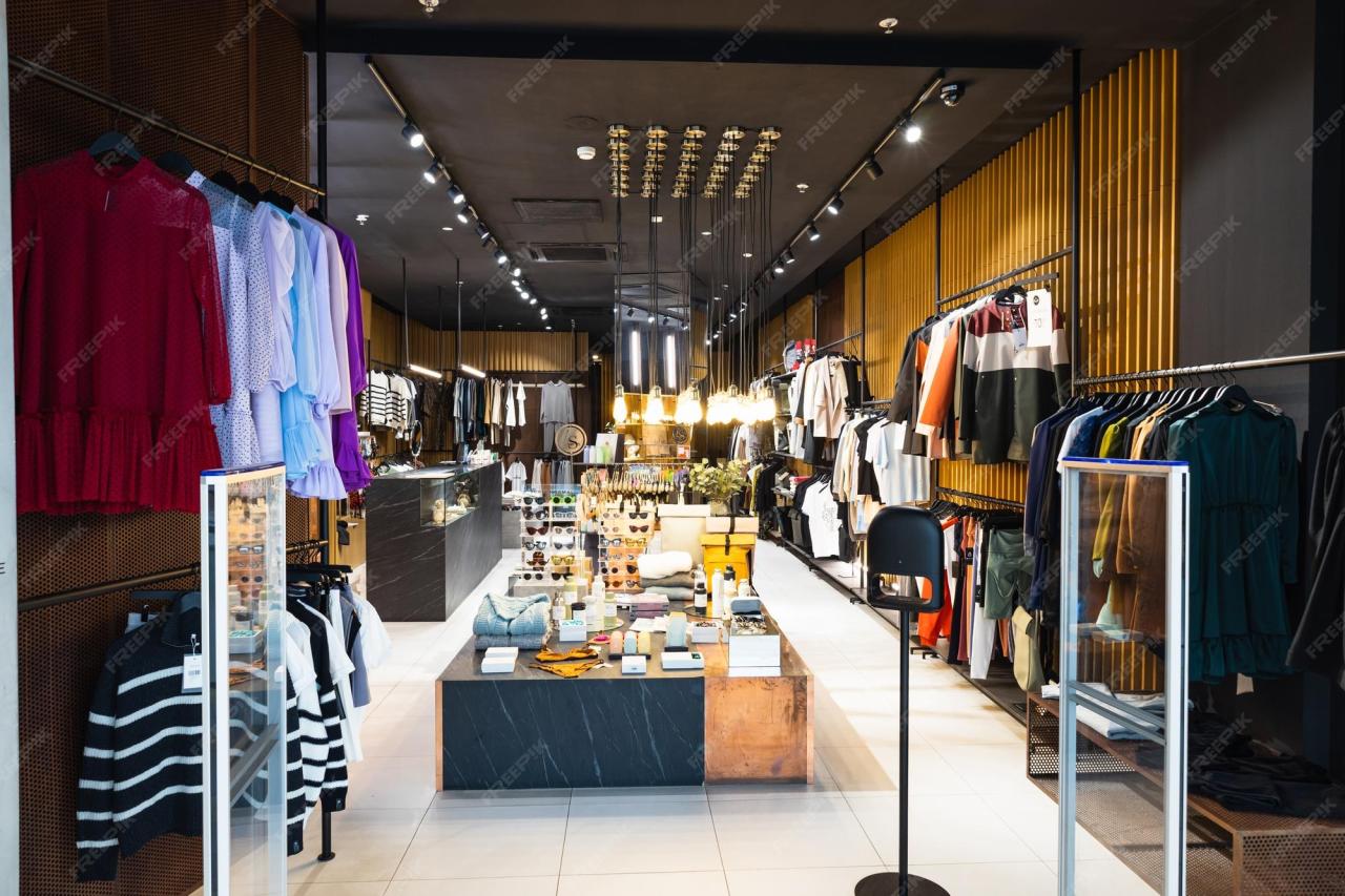 Premium Photo | Interior of a brand new fashion clothing store